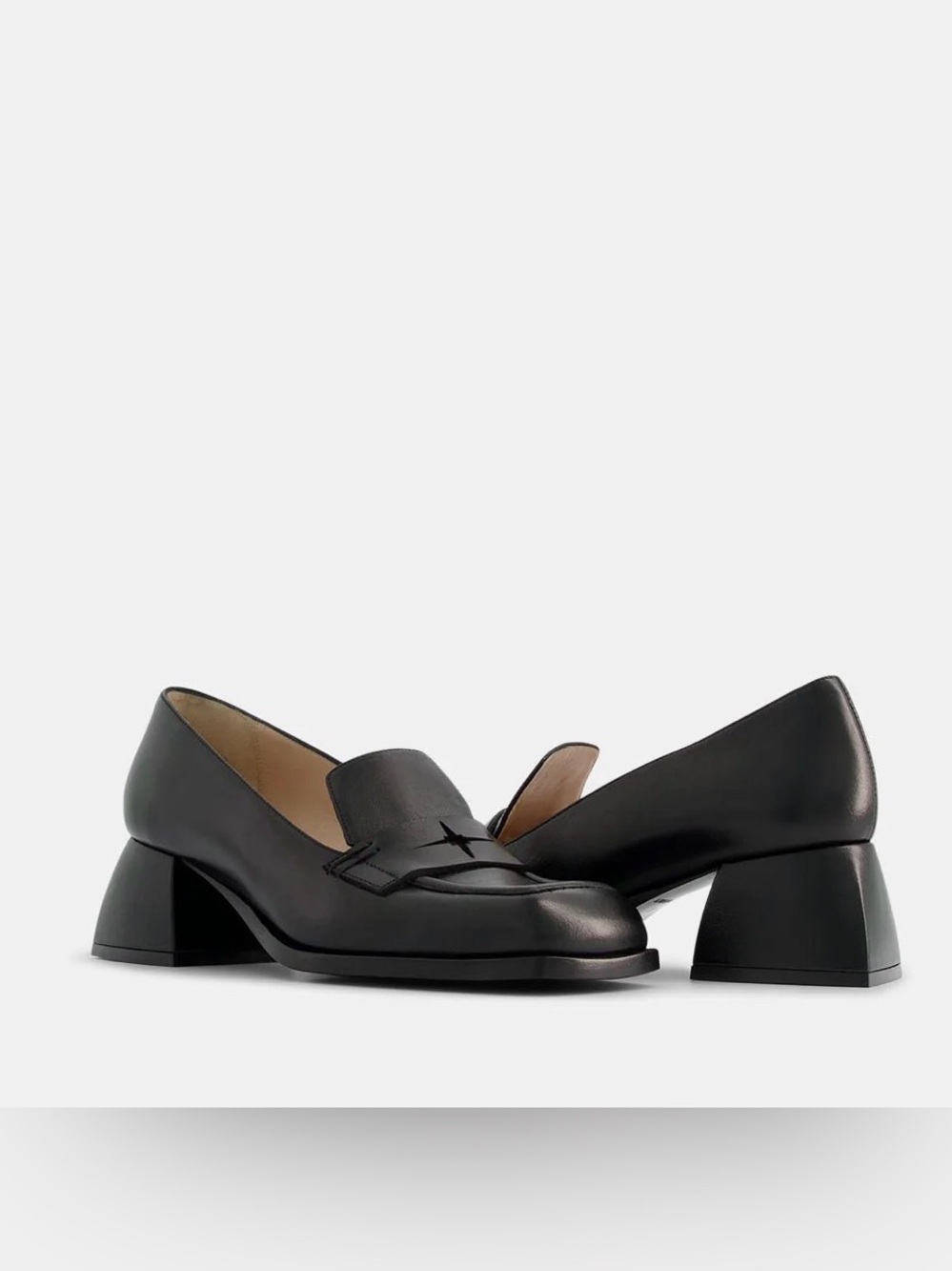 Nodaleto Bulla Cara Black Opaque Heeled Loafers Size 40.5 NIB! $675